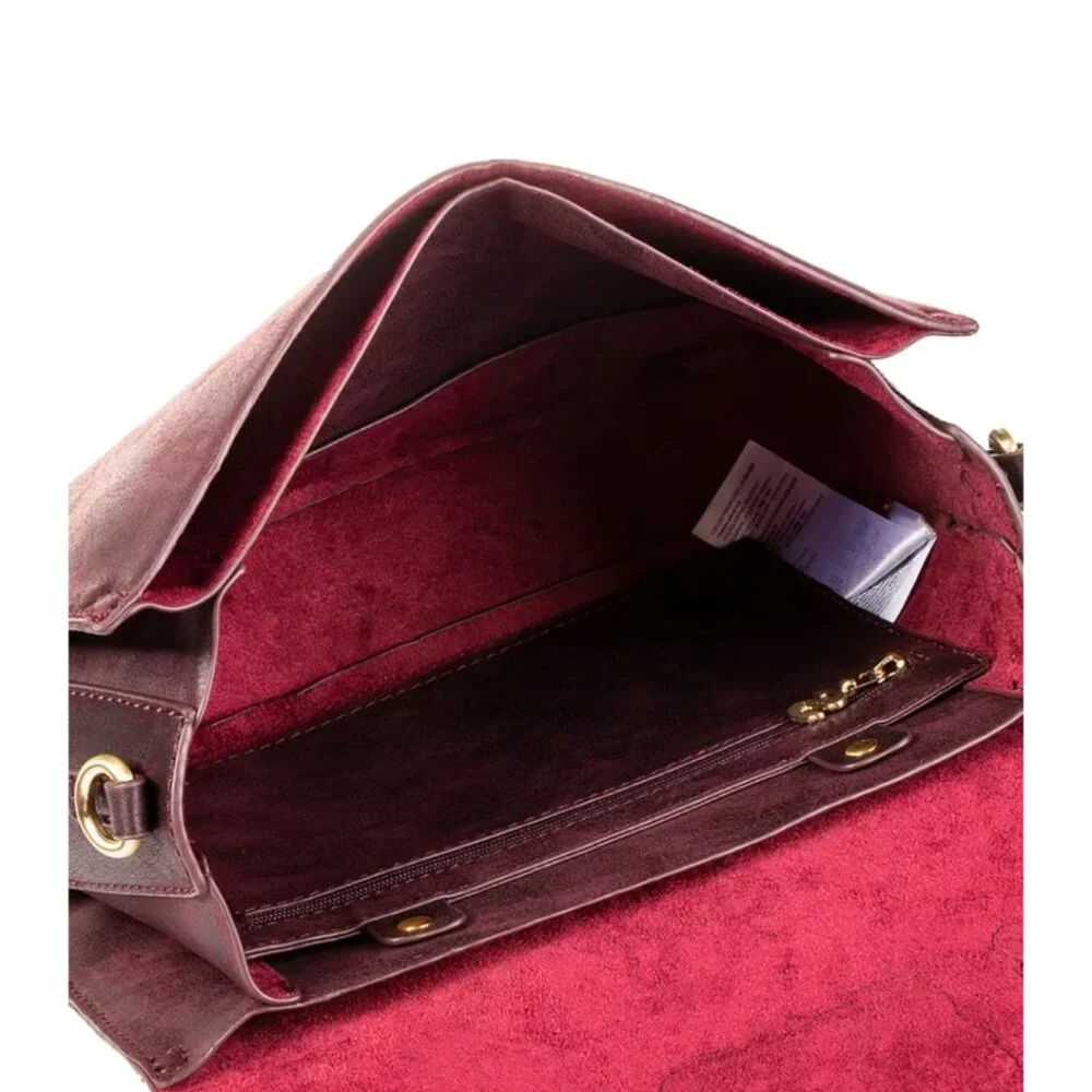 New DESIGUAL Reddish Brown Vegan Leather Shoulder Crossbody Purse Bag‎ Handbag